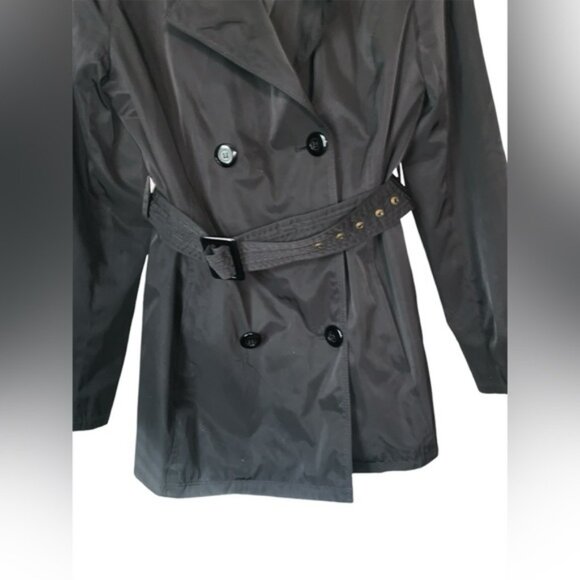 Style & Co black belted mid length trench coat size medium - Picture 3 of 6